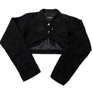 Varenne Cropped Denim Jacket in Black